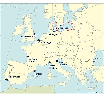 Kristianstad case study map