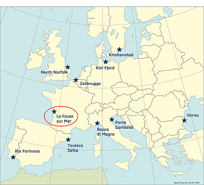 Map of Case Studies highlighting La Faute sur Mer