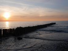 Wooden groynes at the Baltic coast
